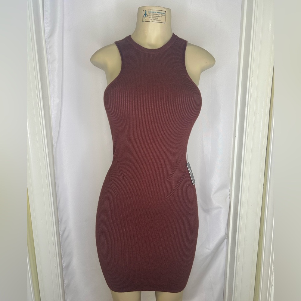 Express Red Halter Bodycon Mini Dress